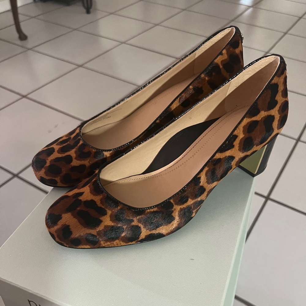 Leopard chunky heels